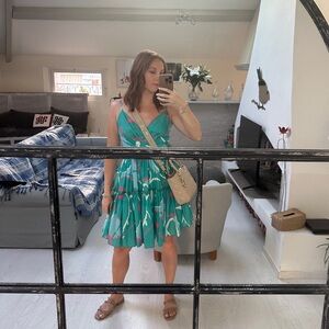 Vibrant Teal and Pink Sundress